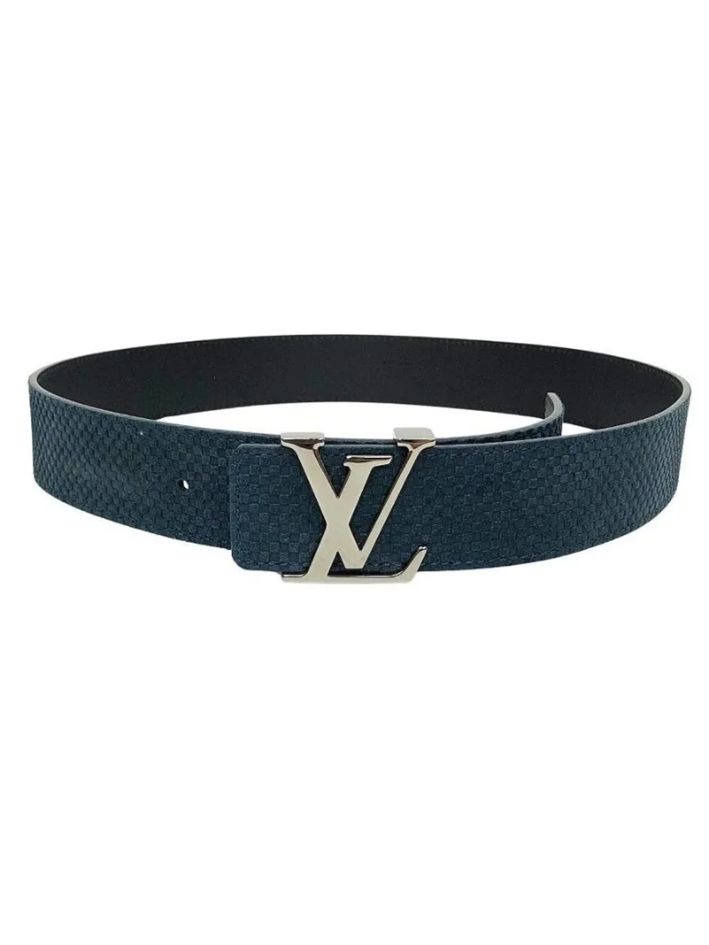 Louis Vuitton Monogram Ceinture Initial Belt 85 Abyss Blue Green Male New